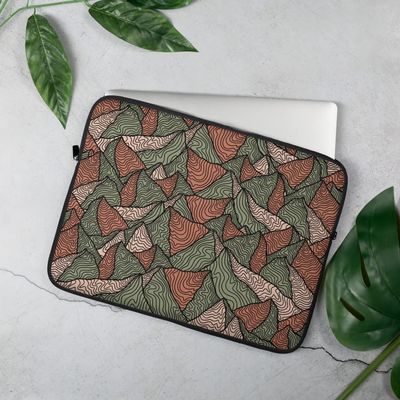 Mountain High Laptop Sleeve | 13" - 15" Lightweight Laptop Sleeve Bag, Water Resistant, Neoprene Notebook Carrying Case, Fully Lined Lining - Mountains high