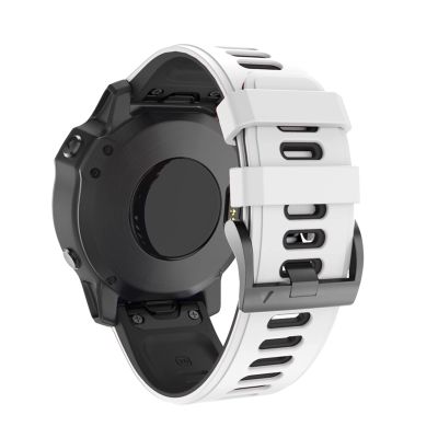 CEKGDB Quick Release Watchband Strap For Garmin Fenix 7 7X 6X Pro Watch Easyfit Wrist Band For Fenix 6 Pro For Garmin Fenix 5X 5 Watch (Color : White Black, Size : 26mm Fenix 5X 3 3HR)