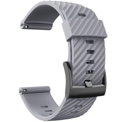 BUDAY 24mm Silicone Straps Replacement WatchBand For Suunto 7 D5 Bracelet Suunto 9 Spartan Sport Wrist HR Baro Smart Watch Wristband (Color : Grey, Size : For suunto 9 baro)