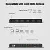 8K HDMI 2.1 Switcher Box, 4 in 1 Out HDMI Switch 4x1 8K@60Hz 4K@120Hz, HDCP2.3 Auto Switch with IR Control Support 48Gbps, HDR10+, VRR HLG HDR All D-o-l-b-y Vision A-t-mos AC3 (Black) view 4