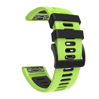 BKUANE Quick Easy Fit Silicone Replacement Strap For Garmin Fenix 7 7X 6 6X Forerunner 935 945, Approach S60 S62, Descent Mk1 Mk2 Mk2i Watch 26 22mm Wristband (Color : Green, Size : Forerunner 935