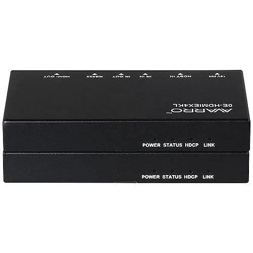AVARRO 0E-HDMIEX4KL 4K 60hz HDBT PoE/HDCP 2.2 Extender, 4K Ultra HD and HDCP 2.2 Compliant, Built-in ESD, Surge Protection, Black