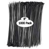 Black Zip Ties 8 inch (1000 Pack), 40lbs Tensile Strength, UV Resistant black Cable Ties heavy duty, Self-locking Plastic Ties for Indoor and Outdoor Use view 1