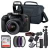 Canon Rebel T7 DSLR Camera (2000D) with EF-S 18-55 mm f/3.5-5.6 Lens + 32GB Memory Card + Camera Bag + Cleaning Kit + Table Tripod + Filters (Renewed) view 1
