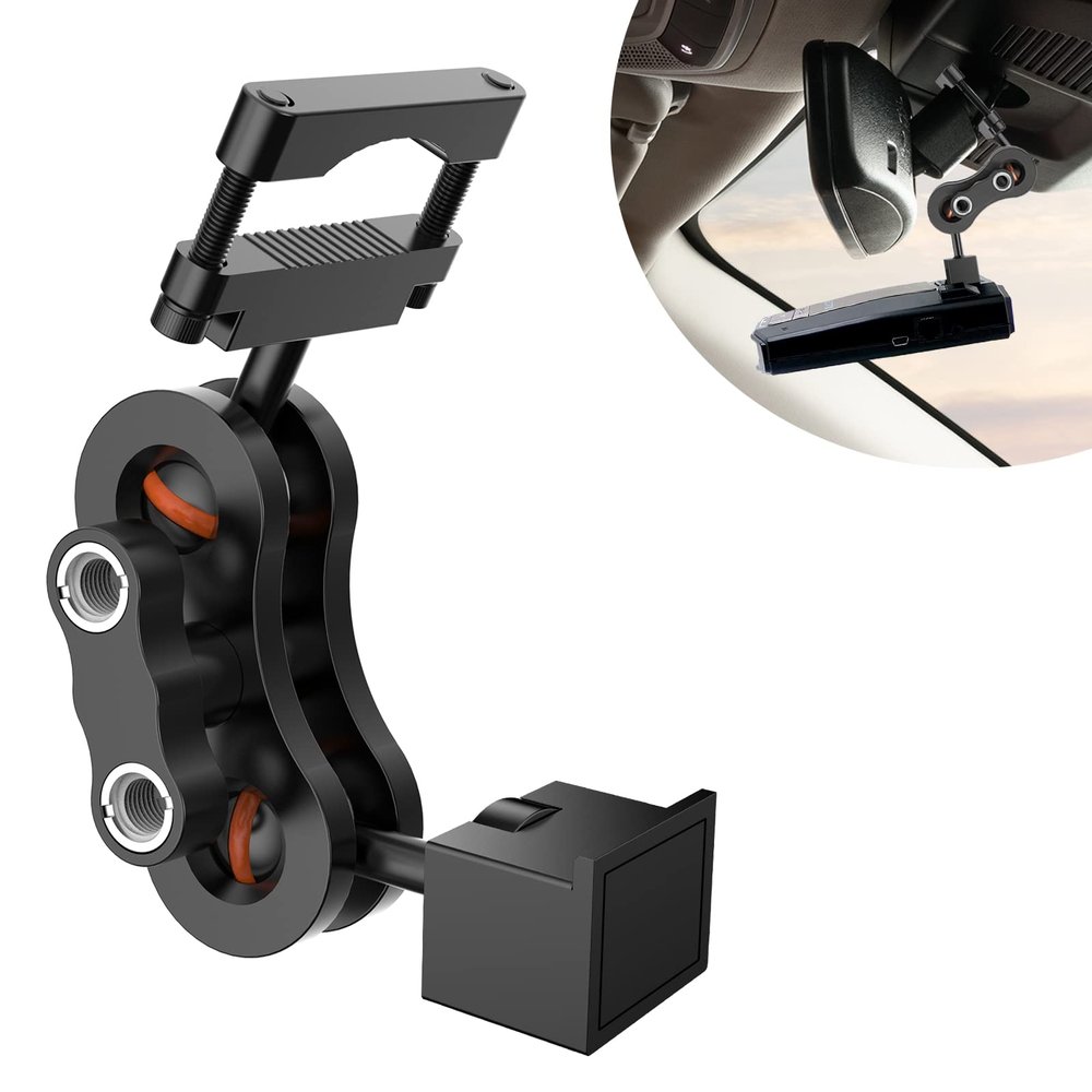 SDSACZMU Radar Detector Mount,Aluminum Rearview Mirror Rod Radar Bracket,for Escort Max360c,Max 3, X IXc,Redline EX Beltronics Cobra DualPro GT 360 Radar Detector,with EZ Magnet Connection Base