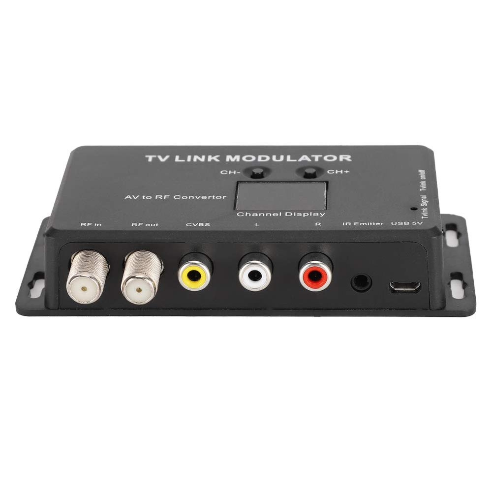 RF Modulator Coaxial Adapter, 50Hz UHF Modulator, AV to RF Converter, for HD Digital AV Composite Video to Analog NTSC Coax TV