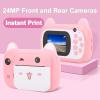 Mini Cute Digital Camera, 2.4 Inch 24MP Dual Cameras Toys 1080P Children Toy Camera with 9 Kinds of Stickers, for Girls Boys Gifts view 3