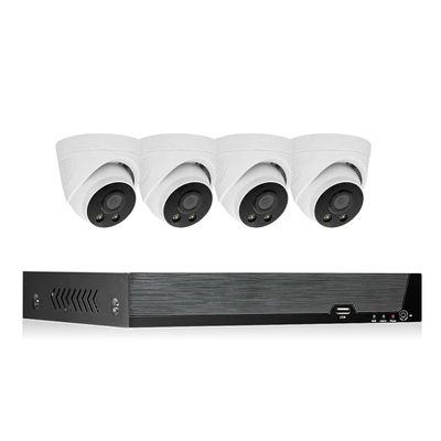 4K/8MP POE Indoor Security Cameras System Built-in Audio, 4K Surveillance Cameras Kit with Motion Detection, Color Night Vision, Remote Viewing, Outdoor POE NVR Kit (4CH)