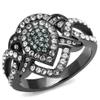TK2679 - IP Light Black (IP) Stainless Steel Ring with Top Grade Crystal in Multi Color Size 5 view 1