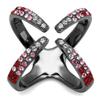TK2696 - IP Light Black (IP) Stainless Steel Ring with Top Grade Crystal in Multi Color Size 5 view 1