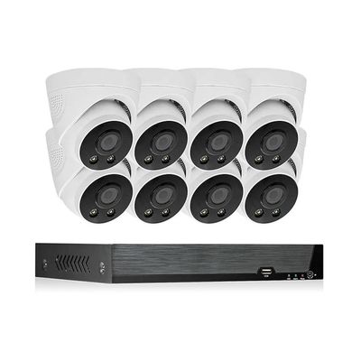 4K/8MP POE Indoor Security Cameras System Built-in Audio, 4K Surveillance Cameras Kit with Motion Detection, Color Night Vision, Remote Viewing, Outdoor POE NVR Kit (8CH)