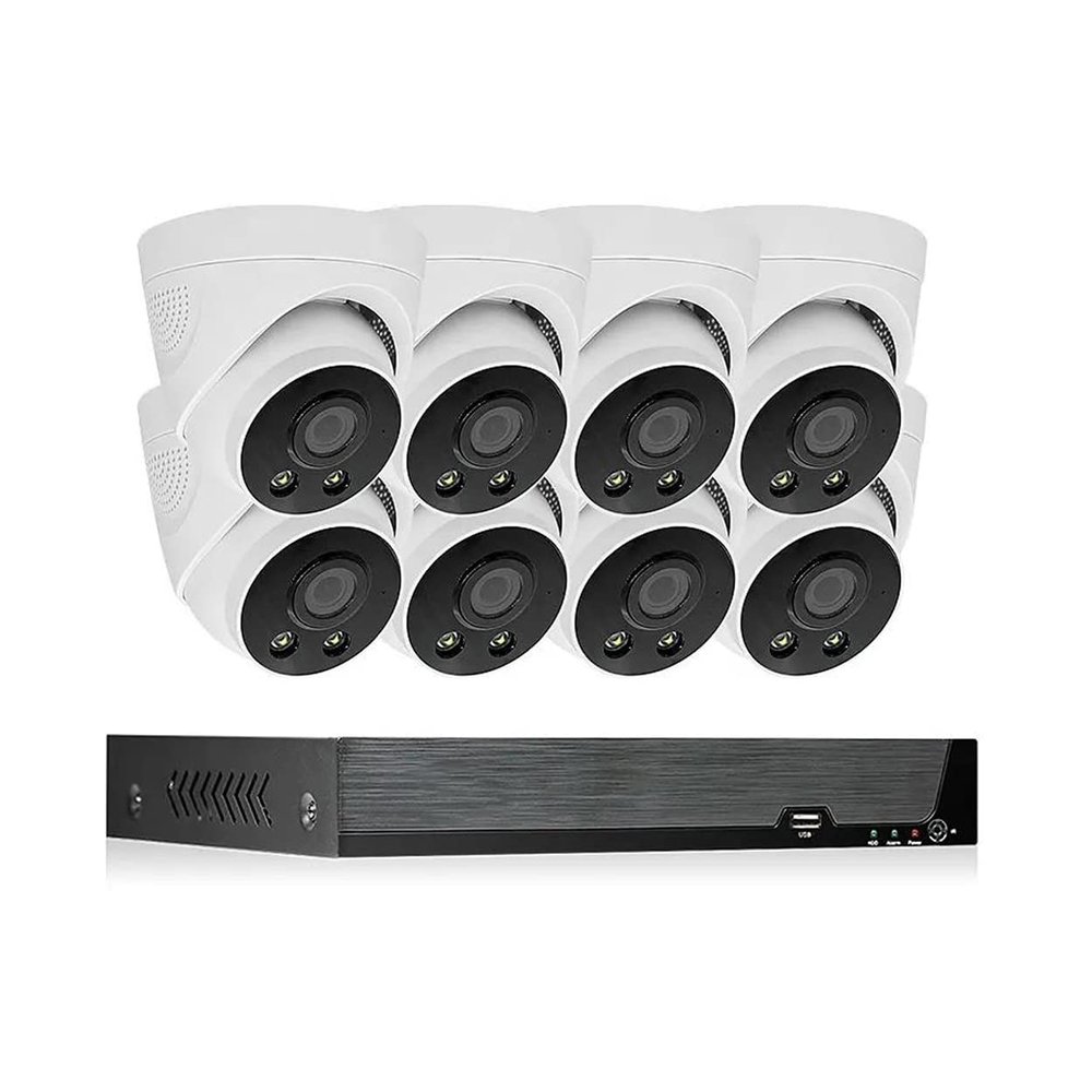 4K/8MP POE Indoor Security Cameras System Built-in Audio, 4K Surveillance Cameras Kit with Motion Detection, Color Night Vision, Remote Viewing, Outdoor POE NVR Kit (8CH)