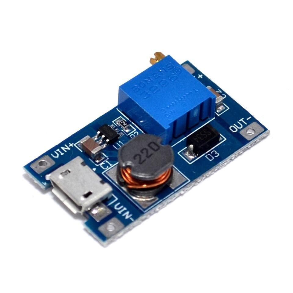 2A Boost Board DC-DC Boost Module Wide Voltage Input 2 / 24V L 5/9/12 / 28V Adjustable 2577 for Arduino
