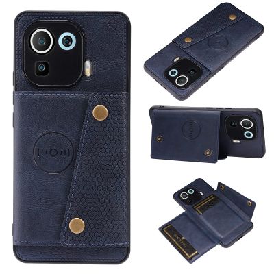 Elubugod Case for Xiaomi Mi 11 Pro Case Cover,with Card Slot Case for Xiaomi Mi 11 Pro M2102K1AC Case Cover Blue
