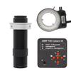 38MP 1080P 60FPS HDMI USB Industrial Digital Electronic Video Microscope Camera 120X C Mount Lens w/56 LED Ring Light Illuminator (Color : 40mm-120X Black LED) view 3