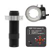 38MP 1080P 60FPS HDMI USB Industrial Digital Electronic Video Microscope Camera 120X C Mount Lens w/56 LED Ring Light Illuminator (Color : 40mm-120X Black LED) view 4