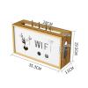 Fodalob Wooden Plastic Router Shelf Wall Mount WiFi Router Storage Box Modem Cable Router Cover Organized Power Strip Cable Management Hider Rack - 13.8x4.3x7.6inches(LxHxD) view 2