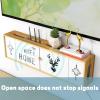 Fodalob Wooden Plastic Router Shelf Wall Mount WiFi Router Storage Box Modem Cable Router Cover Organized Power Strip Cable Management Hider Rack - 13.8x4.3x7.6inches(LxHxD) view 4