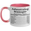 Advertising Manager Mug Advertising Manager Nutrition Facts Mug Best Advertising Manager Appreciation Advertising Manager Gifts For Advertising Manage view 1