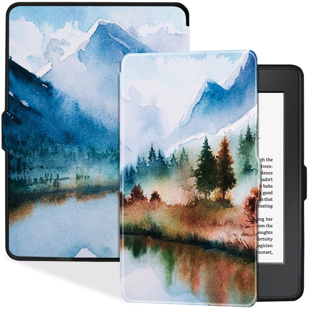 BOZHUORUI Slim Case for Kindle Paperwhite 5th/6th/7th Generation Prior to 2018 (2012-2017 Release,Model EY21 & DP75SDI) - Premium PU Leather Protective Cover with Auto Sleep/Wake (Landscape)