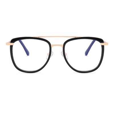 bullabulling Vintage Oversized Blue Light Reading Glasses for Women Men Square Thick Frame Computer Eyeglasses (black, 3.50, multiplier_x)