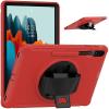 AdirMi Case for Samsung Tab S7 Plus 12.4 inch 2020 Released (SM-T970/T975/T976/T978), Military Grade Rugged Shockproof Case with [360 Rotating Stand/Hand Strap],Red view 1