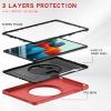 AdirMi Case for Samsung Tab S7 Plus 12.4 inch 2020 Released (SM-T970/T975/T976/T978), Military Grade Rugged Shockproof Case with [360 Rotating Stand/Hand Strap],Red view 3