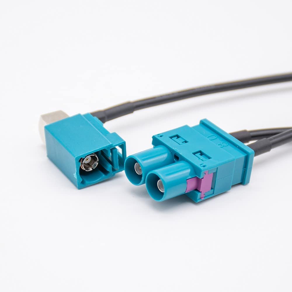 keisnoaja Fakra 2-Male to Female RG174 Antenna Adapter GPS Navigation Extension Cable 30CM