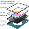 AdirMi Case for iPad 10th Generation 10.9 Inch 2022, Military Grade Rugged Shockproof Case with [360Rotating Multi Functional Handle Ring],Blue view 4