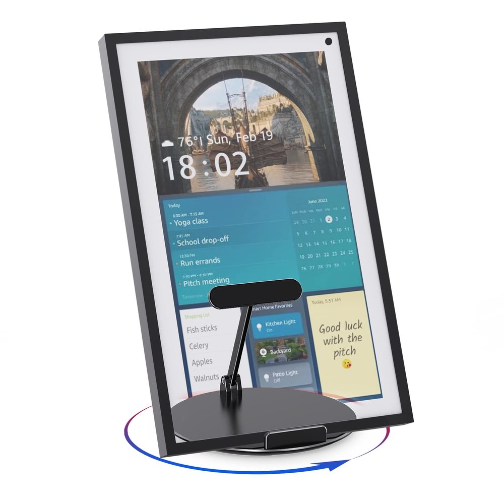 ITSHOM Swivel and Tilt Stand for Show 15 (1st, 2nd Gen), Show 21, and Ipads/Tablets, Made of Heavy-Duty Aluminum, Device Sit On It Without Mounting (Black)