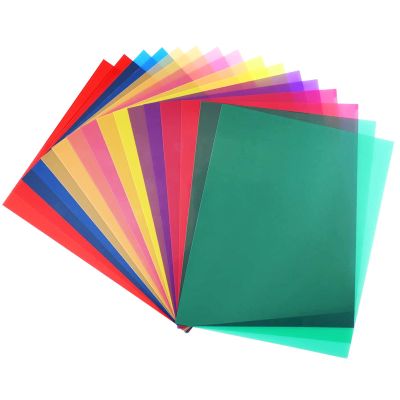 Amonk 16 Pack Color Gels for Lighting Color Correction Gels for Photography Lighting, 8 Colors Transparent Light Filter Sheets for Stage, Video, LED Flashlight & DIY Crafts (8.26"x11.69")
