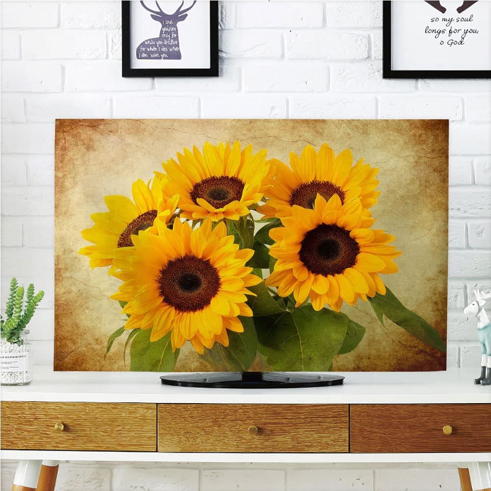 AMAPARK TV Cover, 32 Inch Sunflowers, Polyester, 1 Count