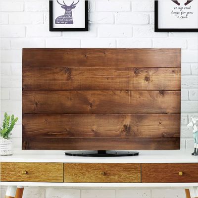 AMAPARK TV Dust Cover,Cover Type 47 Inch Wooden Texture Polyester Microfiber Cloth Easy to Cover Your TV Style-2073