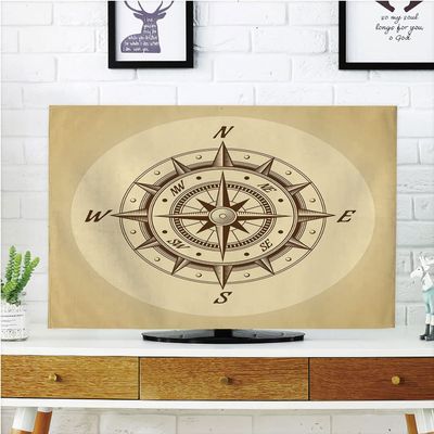 AMAPARK Indoor TV Dust Cover, Cover 32 Inch Old World Map Quality Waterproof Polyester Protect Your TV Style-1563