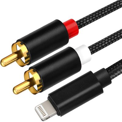 [Apple MFi Certified] Lightning to RCA Cable Audio Aux Adapter2-Male Y Splitter Aux Cord Compatible with iPhone 14 13 12 11 Pro XS XR X 8 7 for Amplifier, Car, Home Theater, Speaker and More (3.9FT)