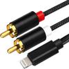 [Apple MFi Certified] Lightning to RCA Cable Audio Aux Adapter2-Male Y Splitter Aux Cord Compatible with iPhone 14 13 12 11 Pro XS XR X 8 7 for Amplifier, Car, Home Theater, Speaker and More (3.9FT) view 1