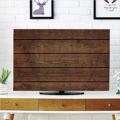 AMAPARK TV Dust Cover,Cover Type 50/52 Inch Wooden Texture Home Office Decorations Dustproof TV Cover Style-1994