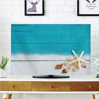 AMAPARK TV Dust Cover,Cover Type 65 Inch Wooden Texture Polyester Microfiber Cloth Easy to Cover Your TV Style-2045