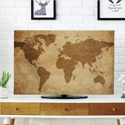 AMAPARK TV Dust Cover, Cover 55 Inch Old World Map Suitable for Sets of Most Models TV Style-1576