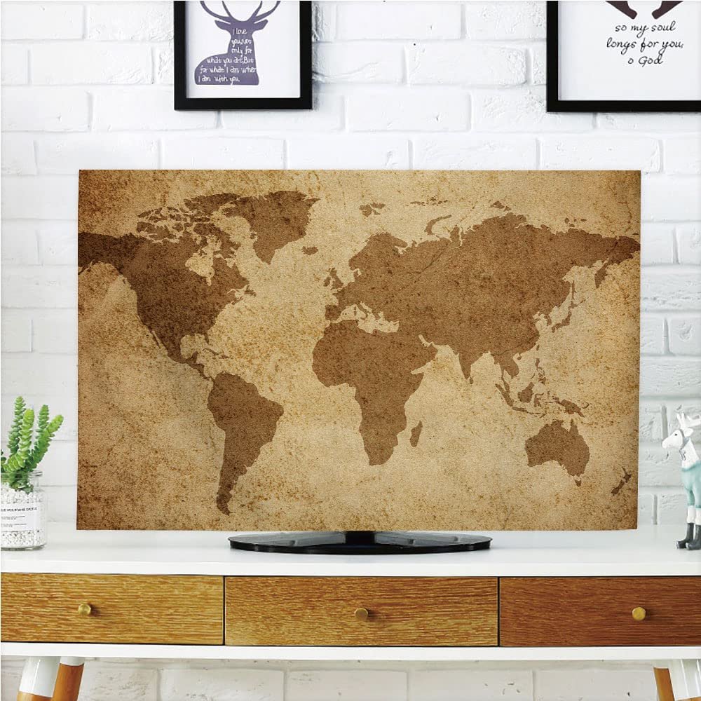 AMAPARK TV Dust Cover, Cover 55 Inch Old World Map Suitable for Sets of Most Models TV Style-1576