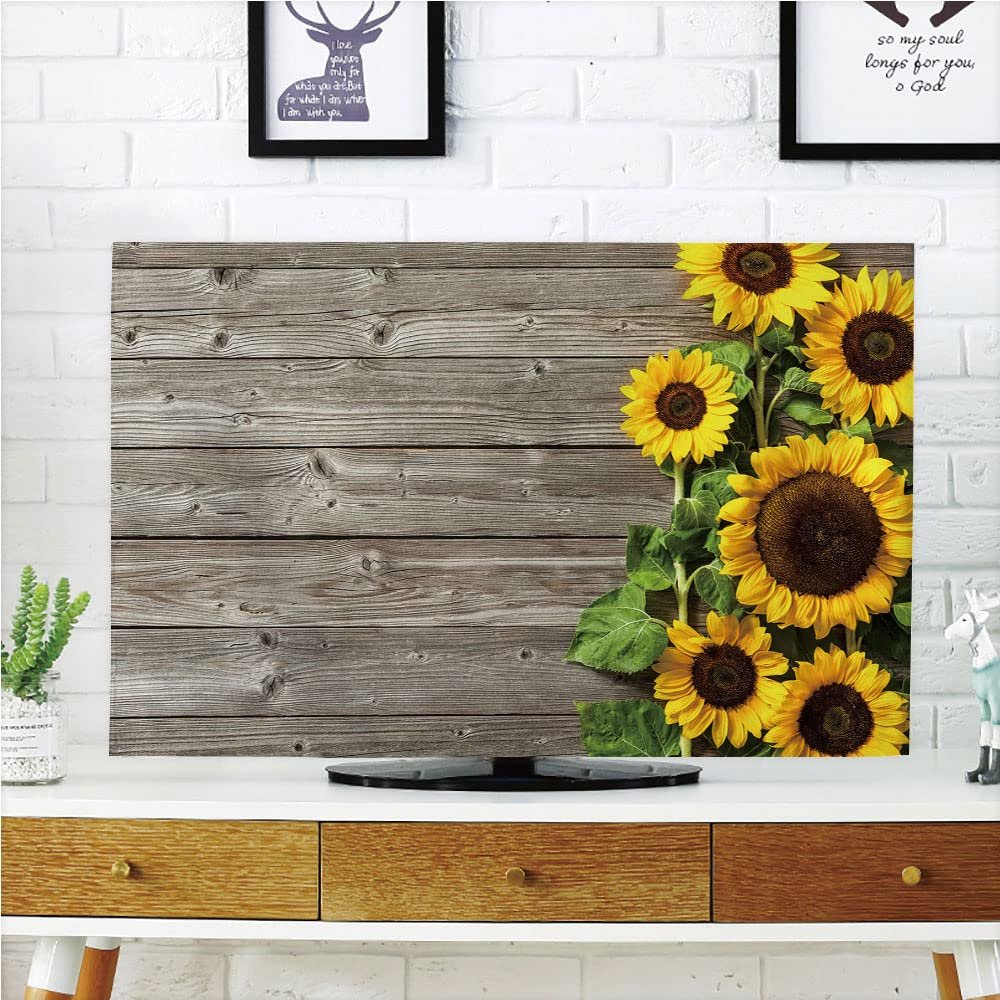 AMAPARK TV Dust Cover, 42 Inch Sunflowers Home Office Decorations Dustproof Style-1662