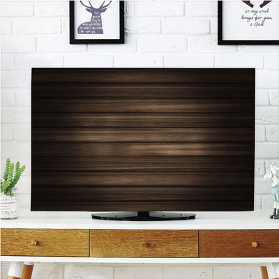 AMAPARK TV Dust Cover,Cover Type 50/52 Inch Wooden Texture Polyester Microfiber Cloth Easy to Cover Your TV Style-1897