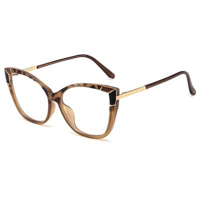 bullabulling Stylish Floral Cat Eye Reading Glasses For Women Oversized Frame Blue Light Blocking (leopard, 1.75, multiplier_x)