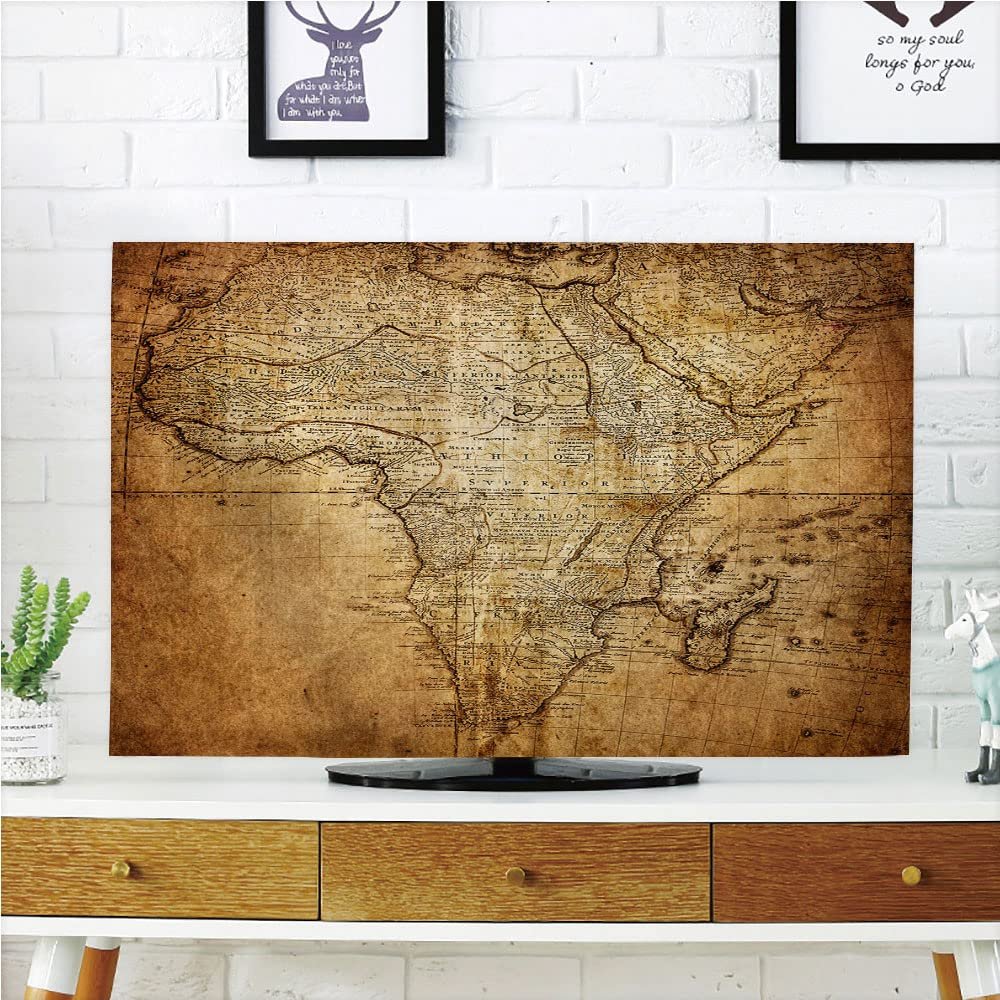 AMAPARK TV Dust Cover, Cover 55 Inch Old World Map Suitable for Sets of Most Models TV Style-1552