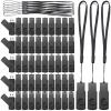 Aoriher 50 Pack USB 2.0 Flash Drives Bulk, Portable USB Thumb Drives with Lanyards, Swivel Flash Drives Thumb Drives for Office School Data Storage (Black, 128MB) view 1