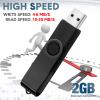 Aoriher 50 Pack USB 2.0 Flash Drives Bulk, Portable USB Thumb Drives with Lanyards, Swivel Flash Drives Thumb Drives for Office School Data Storage (Black, 128MB) view 3