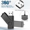 Aoriher 50 Pack USB 2.0 Flash Drives Bulk, Portable USB Thumb Drives with Lanyards, Swivel Flash Drives Thumb Drives for Office School Data Storage (Black, 128MB) view 4