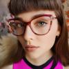 bullabulling Stylish Floral Cat Eye Reading Glasses For Women Oversized Frame Blue Light Blocking (pink, 3, multiplier_x) view 3