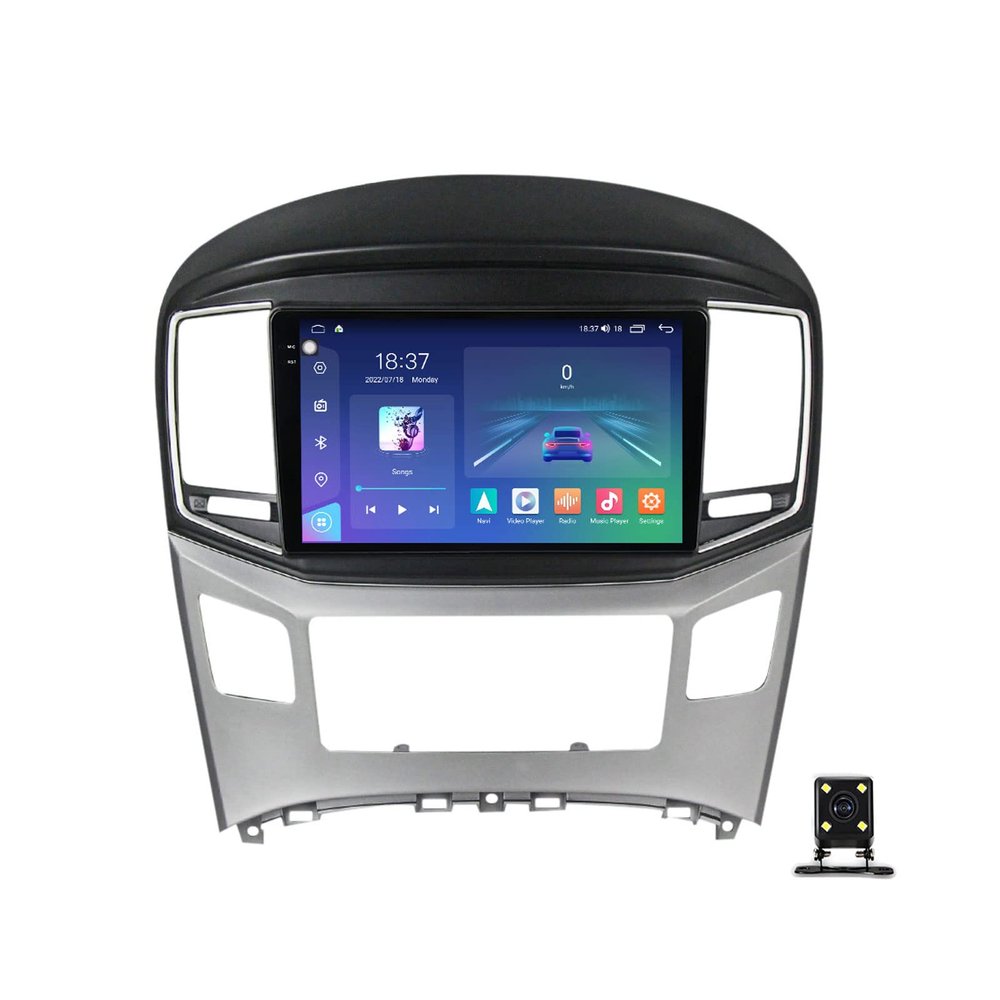 9 Inch 8 Cores Double-DIN Car Stereo Android In-Dash Navigation, for Hyundai H1 Grand Starex 2015-2018 Built-In Carplay & Android Auto, with Backup Camera/GPS/SWC/USB/DTS/RDS/FM,M6 plus,8G+128G
