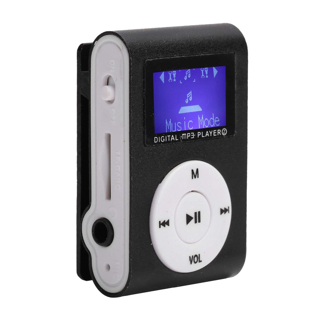 Zyyini MP3 Player, Portable LCD Mini Screen MP3 Player Digital MP3 Player with Sports BackClip Player with Earphone,Support Memory Card (Black)